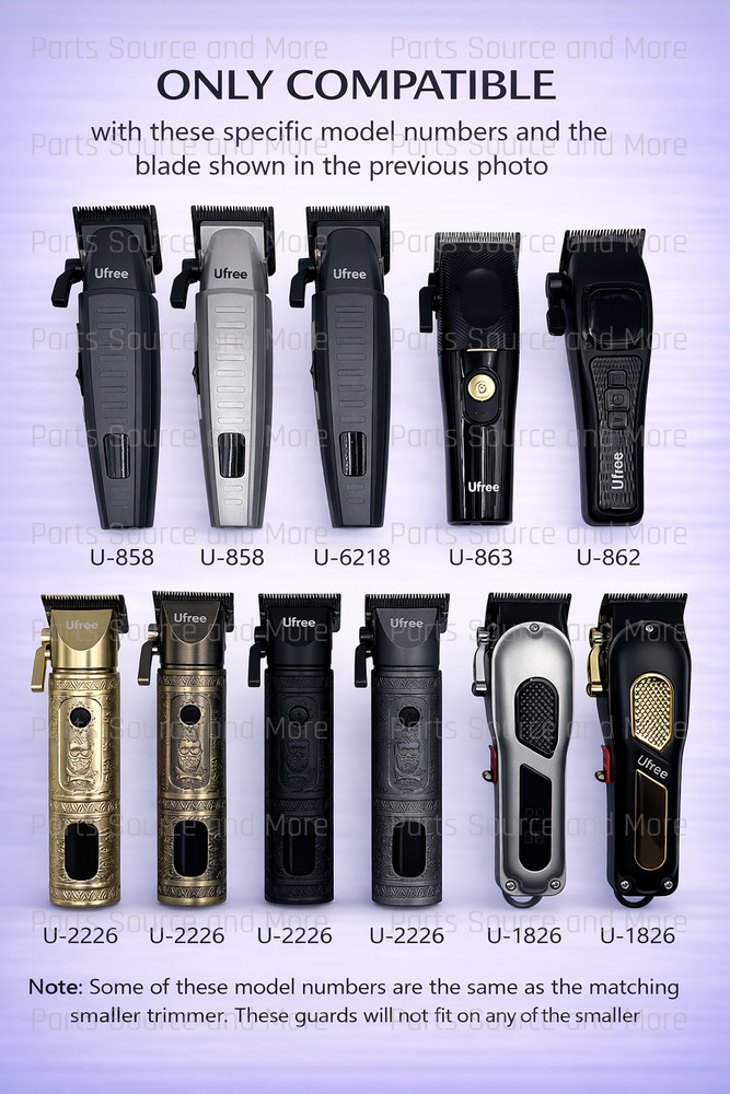 Ufree Replacement 4 Piece Clipper Guard Set for Specific Models and Blade Size