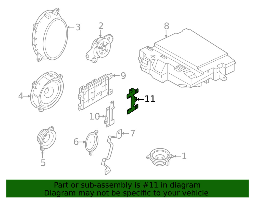 Genuine Nissan Amplifier Bracket 28070-7JA0B