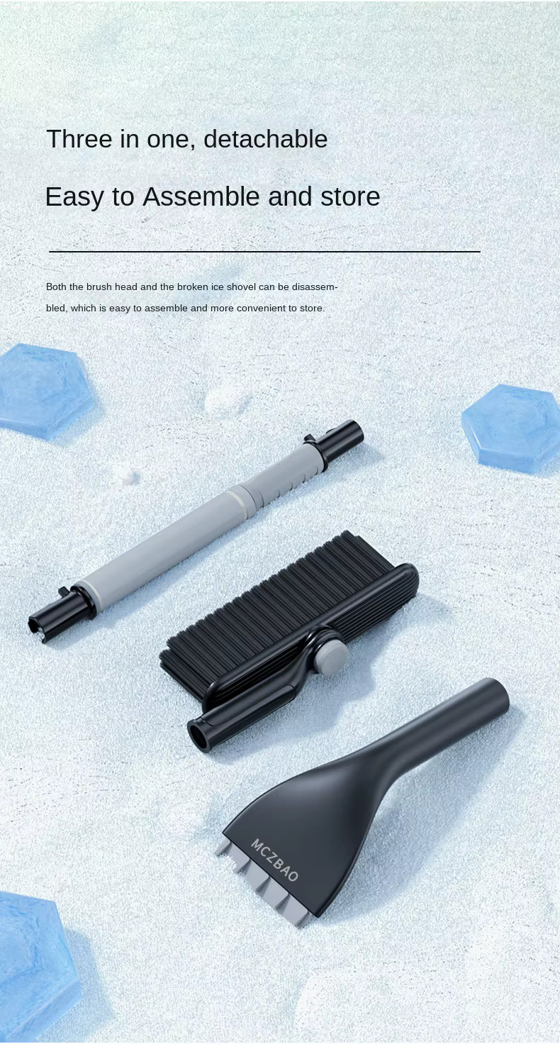 Portable Extendable Windshield Snow Removal Ice Scraper Brush for Car