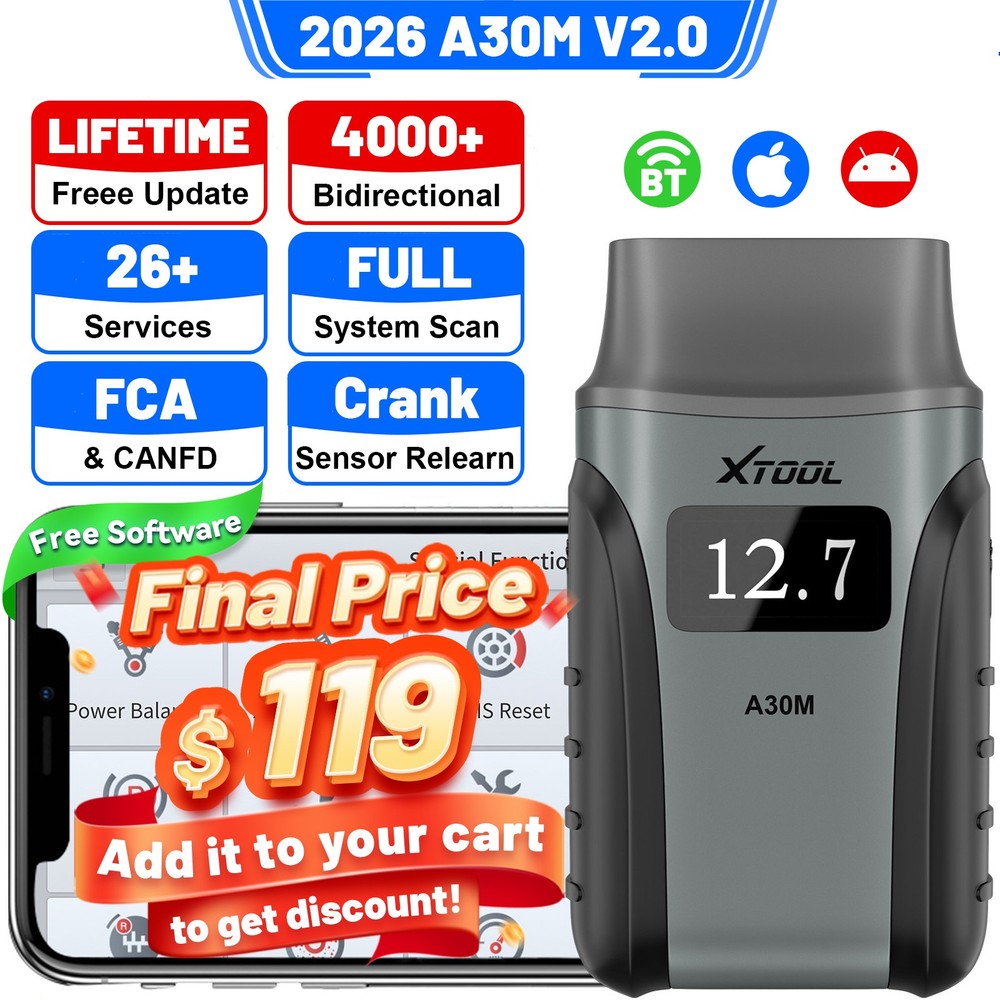 XTOOL A30M V2.0 Wireless Bidirectional OBD2 Scanner Full System Diagnostic Tool