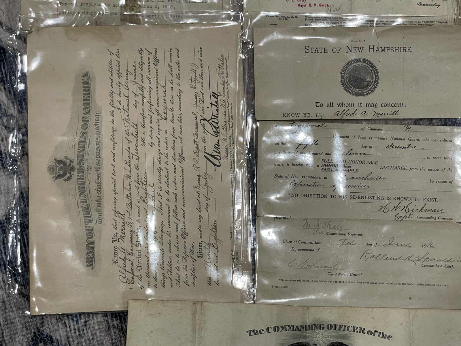 WW1 WWI Army Military NHNG AEF Mexican Border Service Document & Photo Grouping