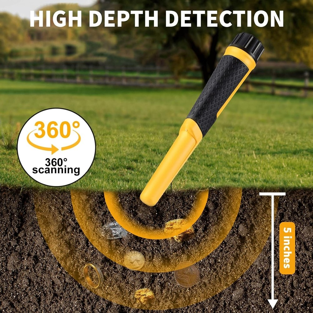 Pinpointer Wand: 5’’ Detection Depth, Lightweight & Fully Waterproof