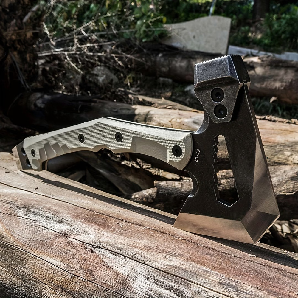 Multitool tomahawk full tang hatchet hammer or spike pry bar hex wrench
