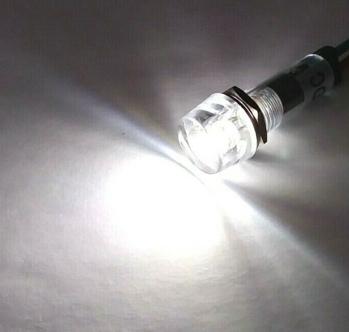 5 BBT Waterproof 120 volt White LED Hi-Profile Indicator Lights