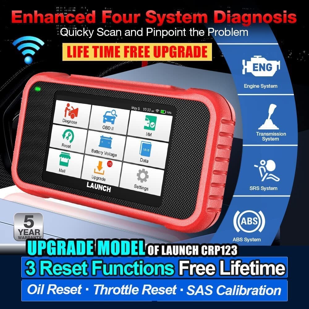 LAUNCH CRP123E OBD2 Diagnostic Tool Scanner Code Reader Check Engine ABS SRS AT