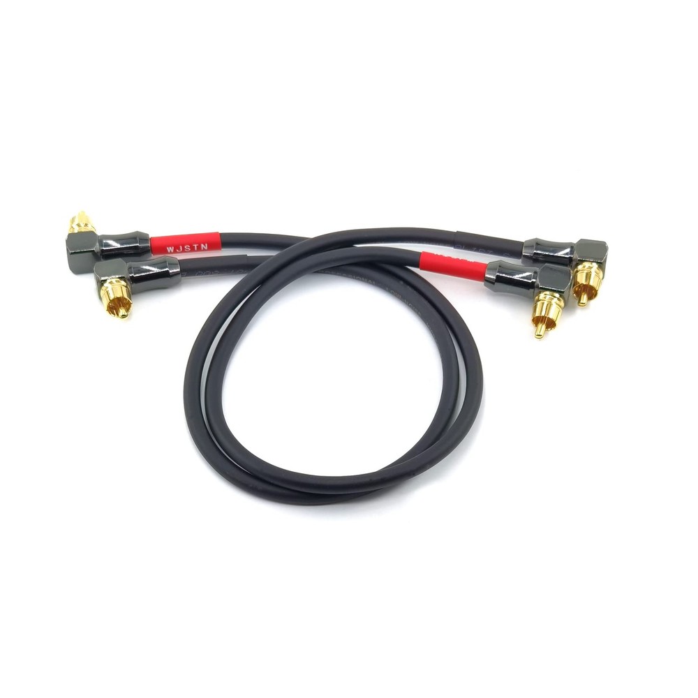 WJSTN-061 Right Angle RCA to Cable 2FT, Black \ red