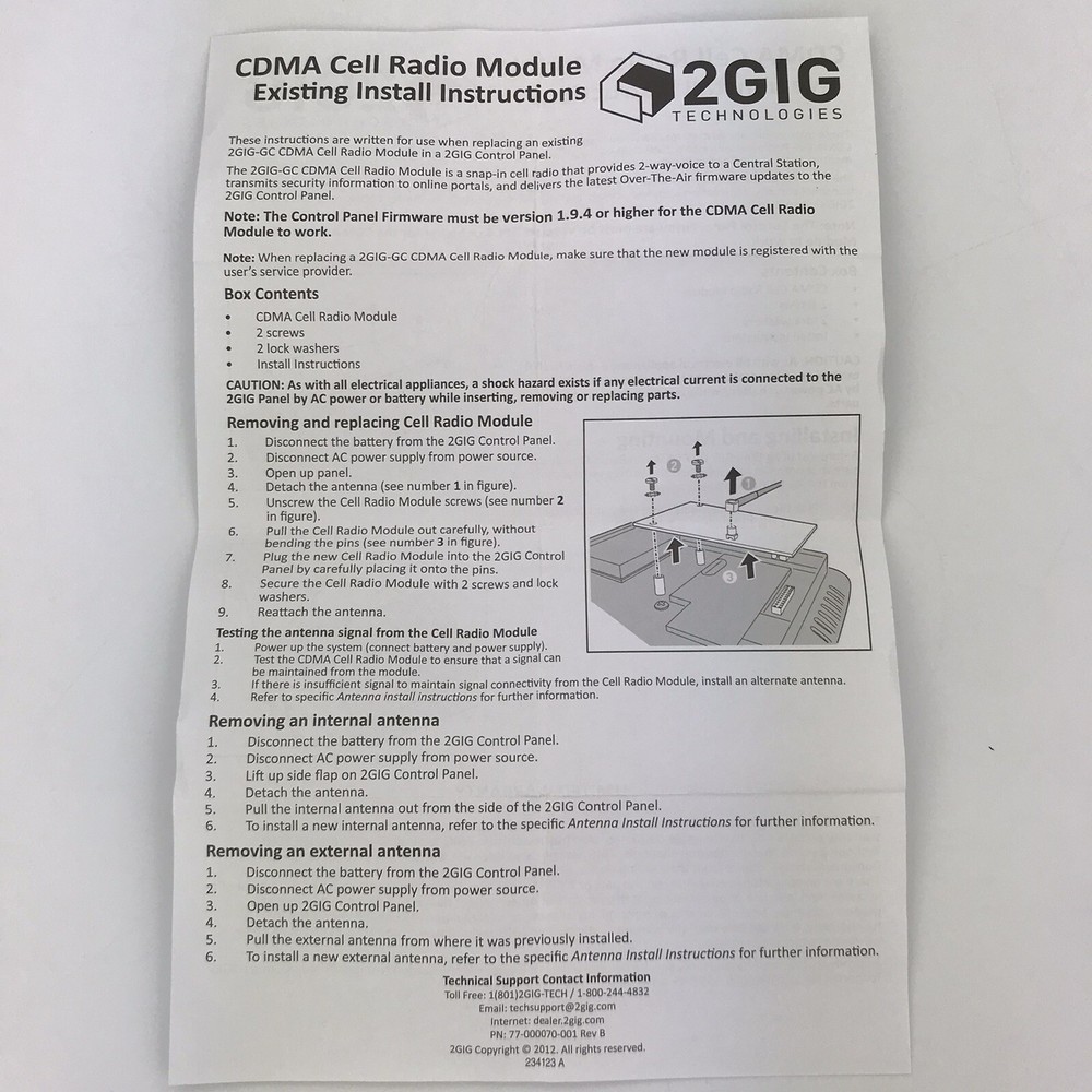 New Linear 2GIG-GCCDMV-A CDMA Cellular Telephone Module New