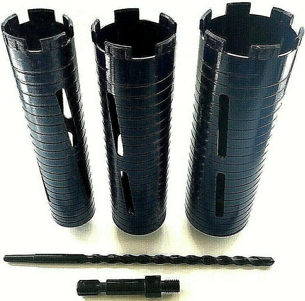 1.5'', 2'' & 2.5'' Dry Diamond Core Bit w/ SDS MAX Adapter & Center Guide