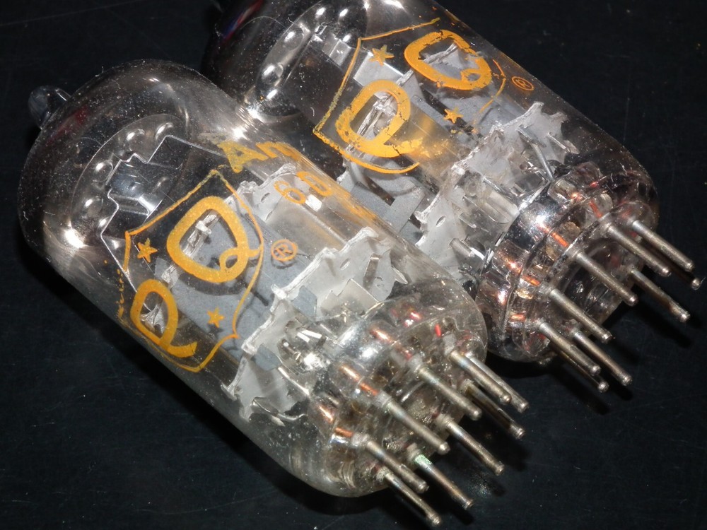 6DJ8 ECC88 Amperex PQ Holland Matched Pair Used Tested 95% A Frame Getter