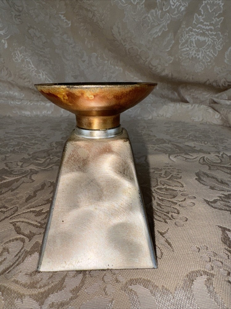 1960s WMF IKORA Silver Plate E.P. Brass Candle Holders Germany 3" #4847