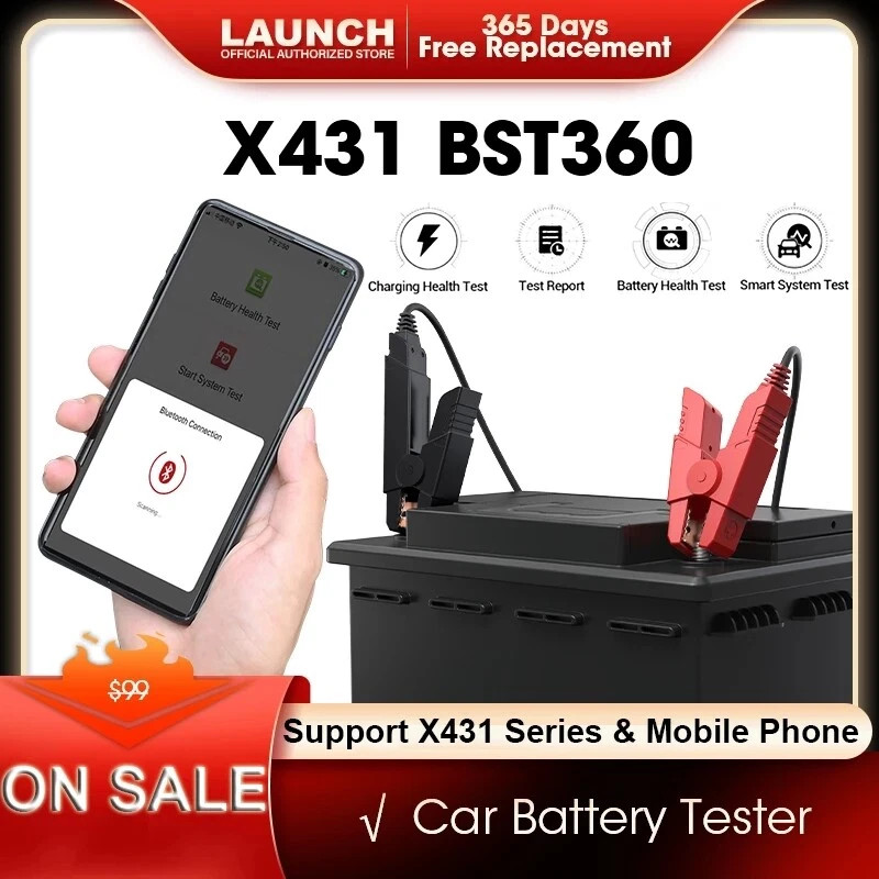 LAUNCH BST360 Bluetooth Battery Tester Clip Used With X431 V V+ PRO3S+ PRO MINI*