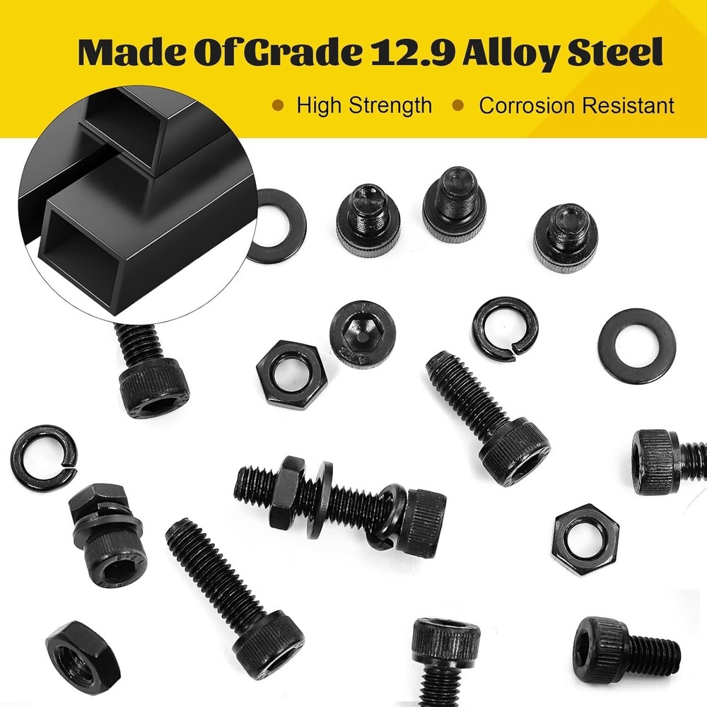 173PCS M6 Screws Assortment Kit - High-Strength Hardware for DIY Projects