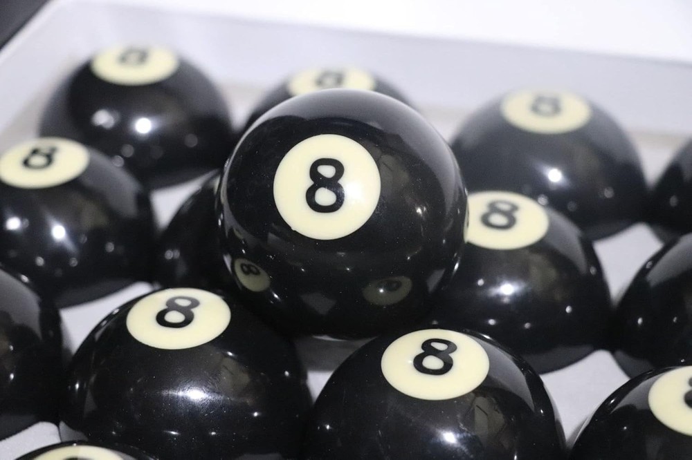 2-1/4" Regulation Size Billiard #8 Pool Ball Replacement Set