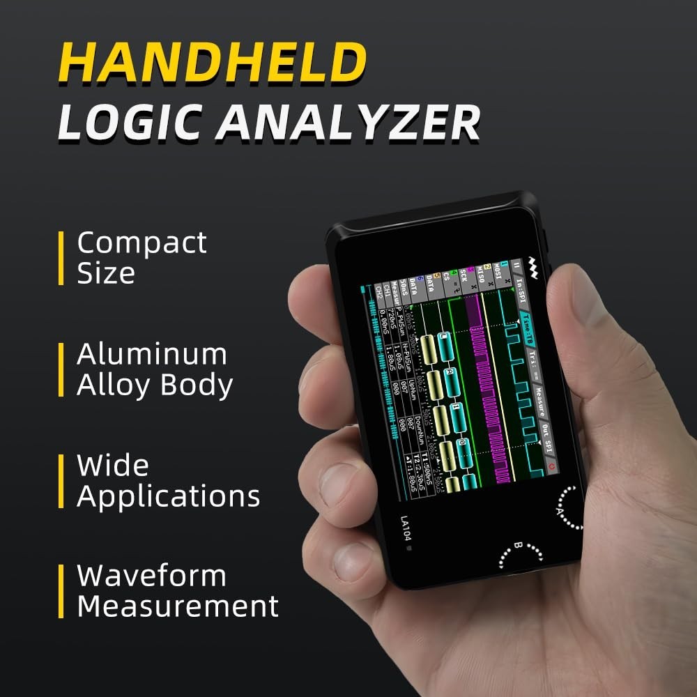 MINIWARE Pocket Logic Analyzer LA104, Portable Mini Size Handheld, Built-in R...