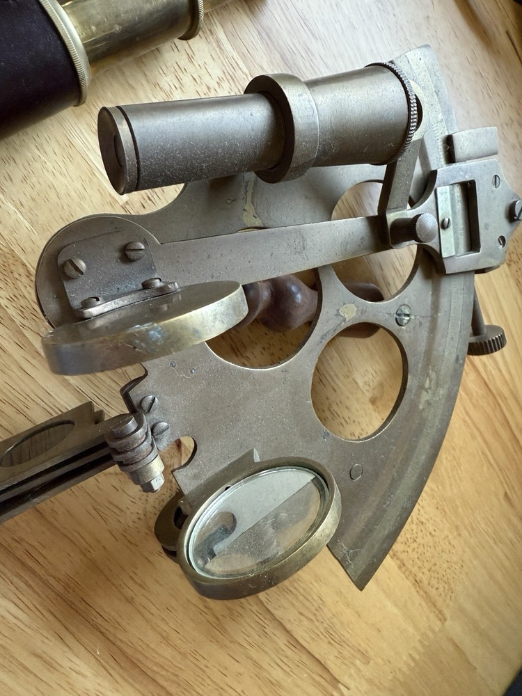 Three-piece nautical brass Sexton Compass scope set