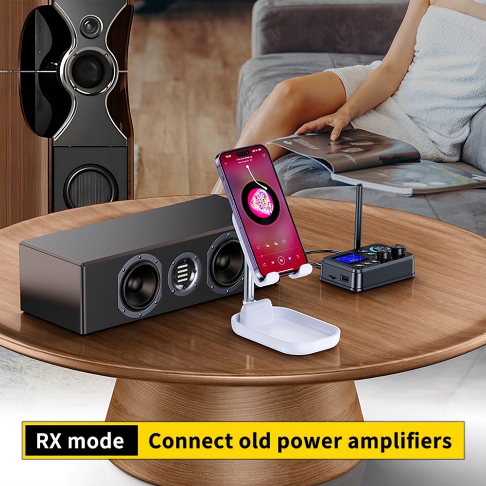 Bluetooth 5.4 Transmitter Receiver Long Range For TV Home Stereo Audio Adapter
