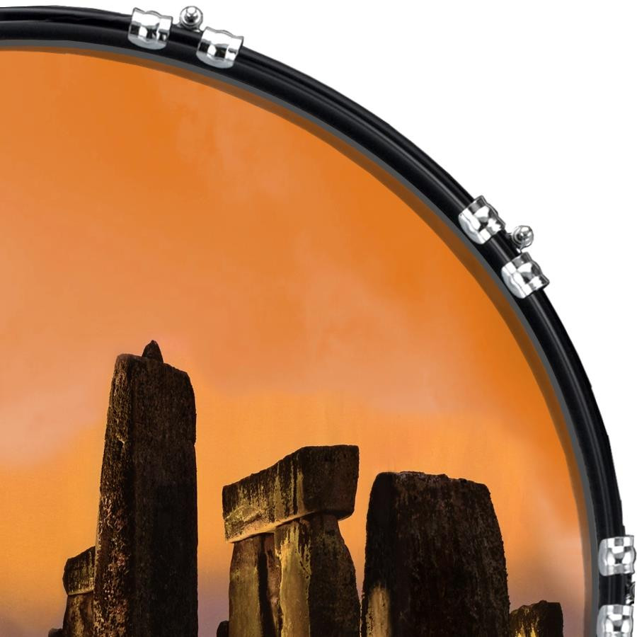 20" Custom Bass Kick Drum Front Head Graphic Graphical Stonehenge