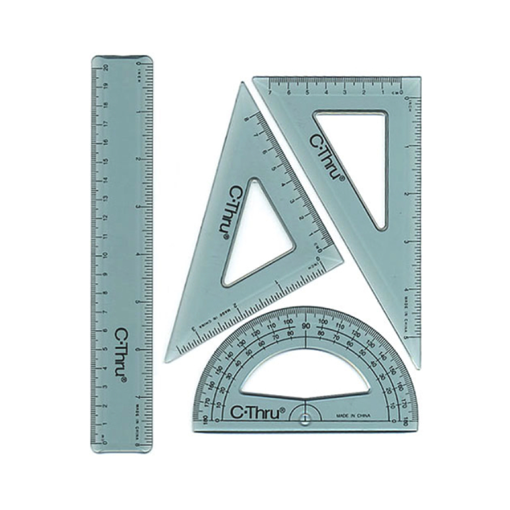 C-Thru Kt-2 8 Ruler Combo Set