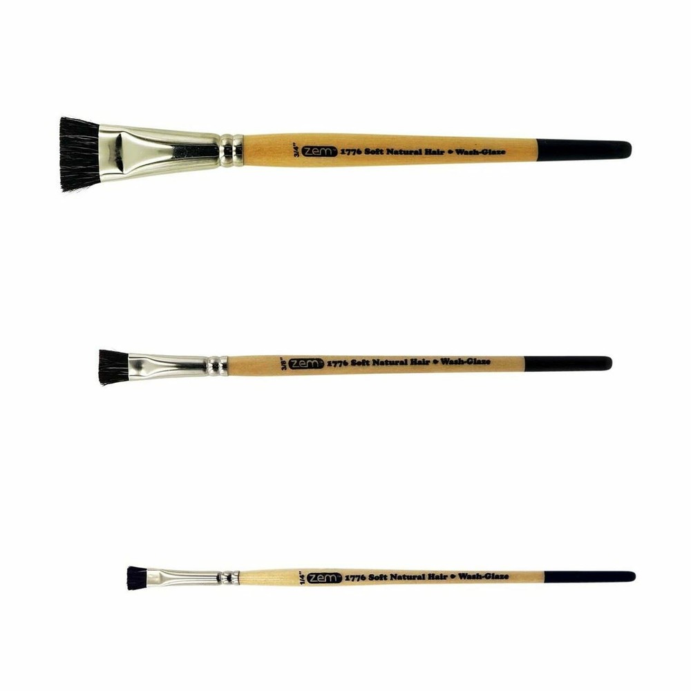 AS-192 Natural Design Flat Brush Set 3 pcs