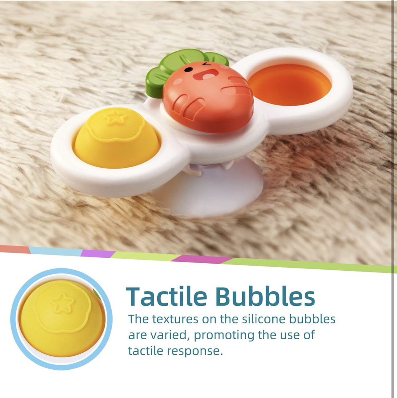 Suction Cup Spinner Toys 3pcs Spinning Top Baby Toys For 1 2 Year Old Boys Gifts