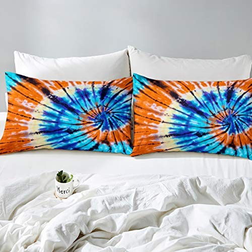 Tie Dye Bedding Set Boho Psychedelic Fitted Sheet for Queen(60"x80") Multi 118