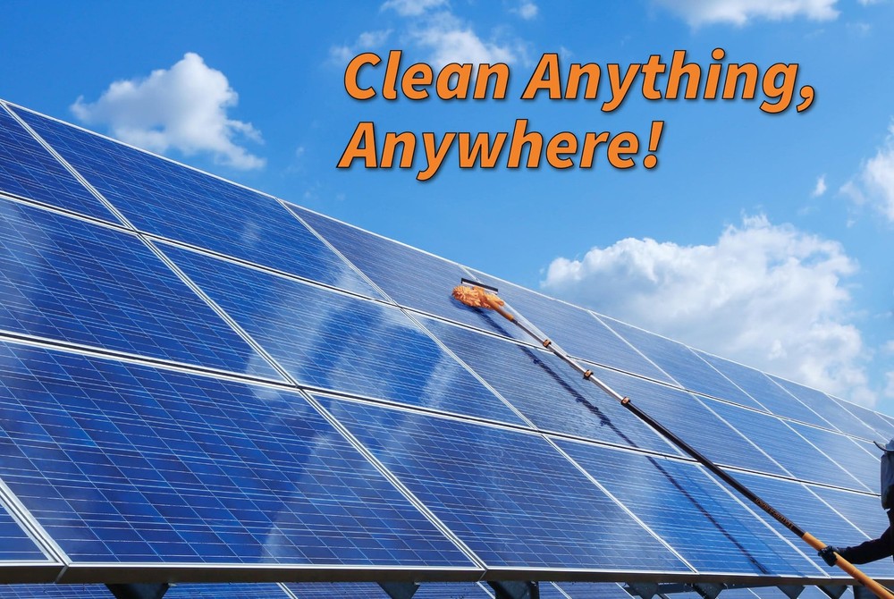 20ft Extendable Window Cleaning Squeegee Microfiber Pole Scrubber