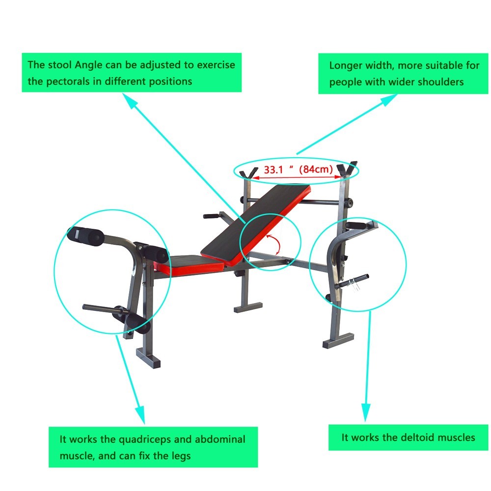 Home Foldable Portable Weightlifting Bench Gym Weight Exercise Bench Bed