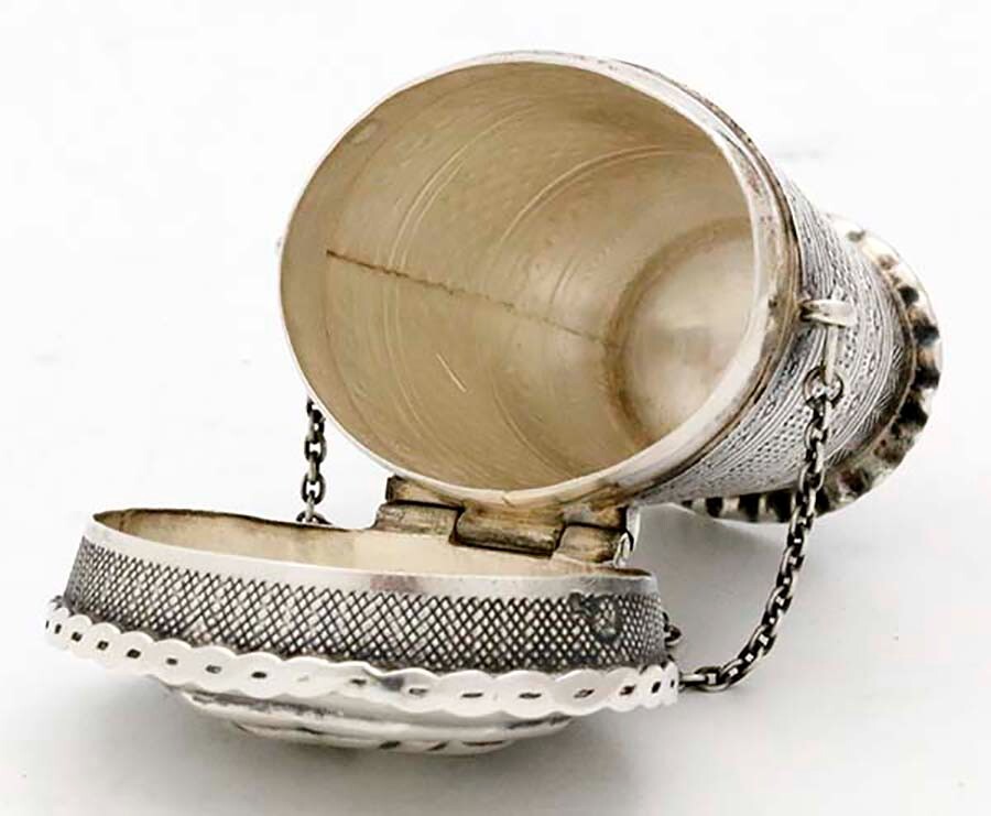 Dutch 833 Silver PEPPERMINT BOX c1880