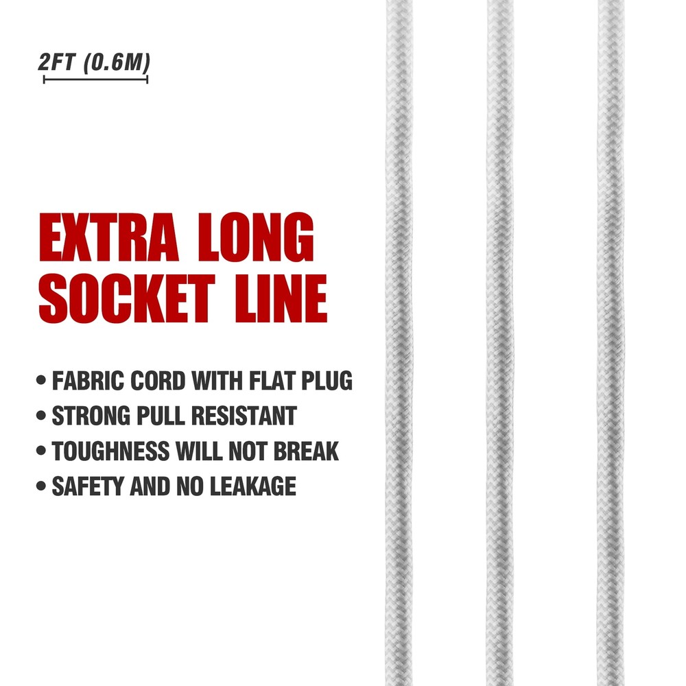 Indoor 3-Outlet 2ft , White