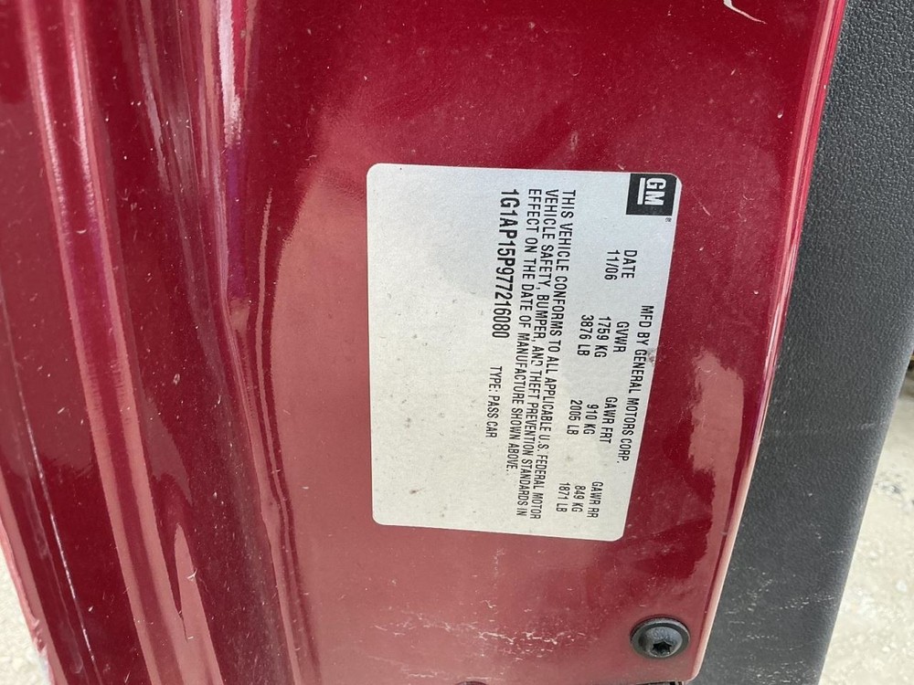 System Restraint Bag Module Below Center Console Excluding SS Fits 07 COBALT 86