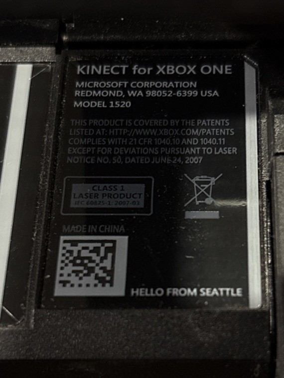 Microsoft Xbox One Kinect Motion Sensor Bar - Model 1520