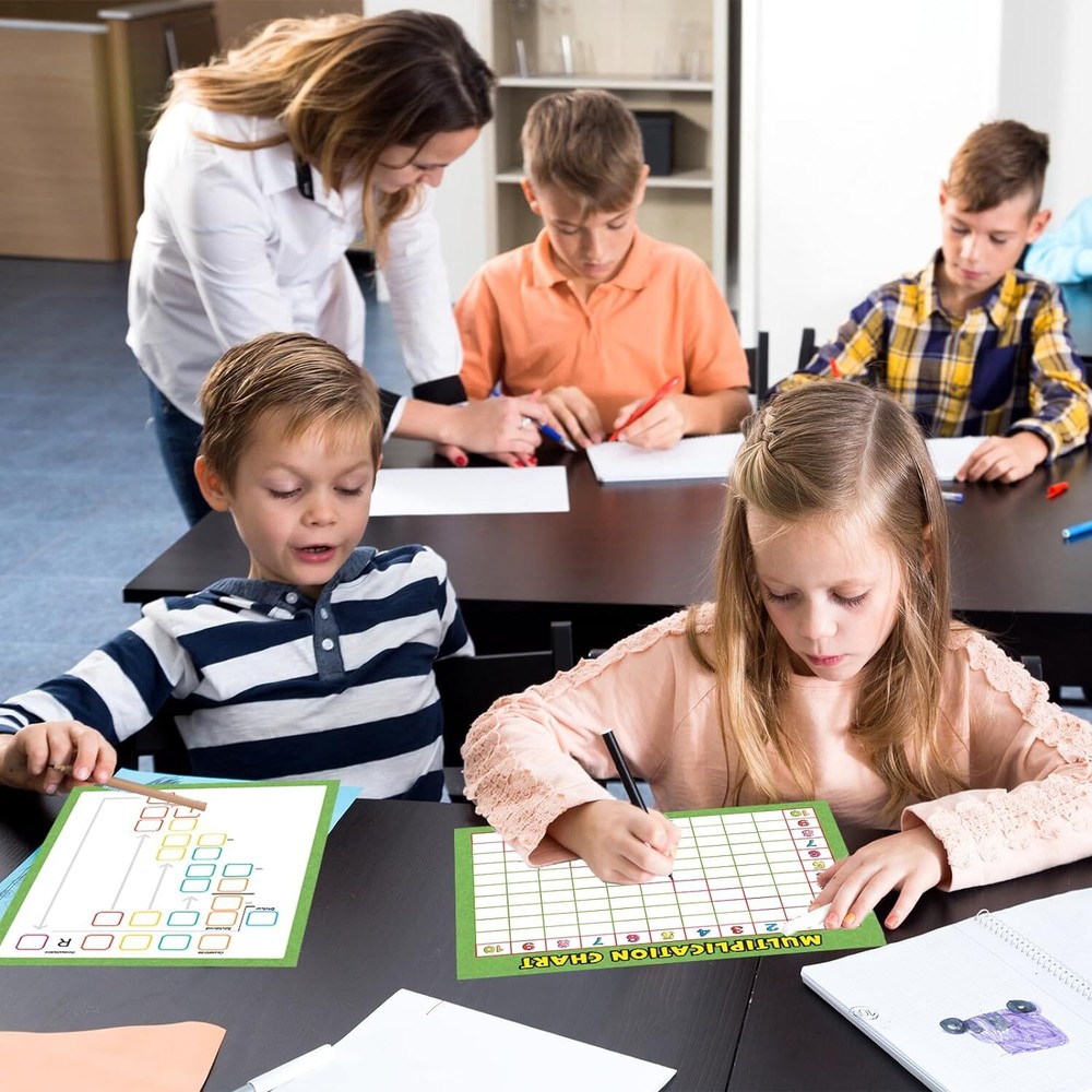 Dry Erase Multiplication Board 9" x 12", Double Side Chart...
