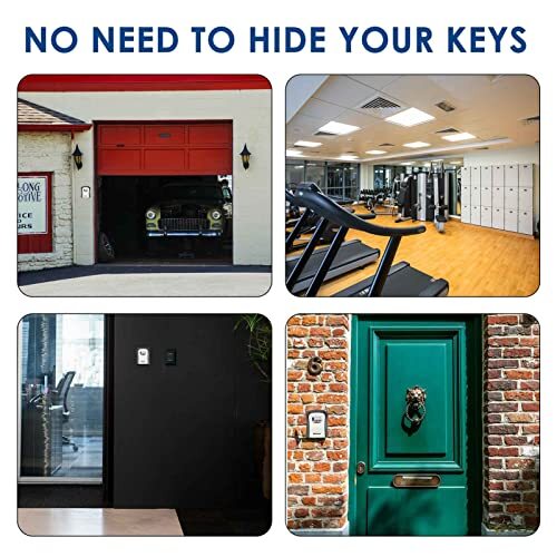 Key Lock Box Wall Mount 4 Digits Combination Lockbox Outside Waterproof Outdoor
