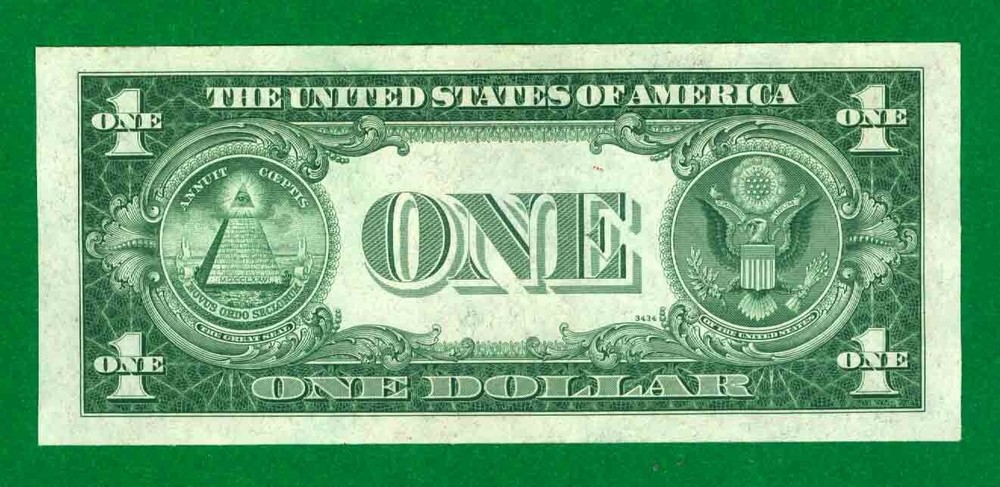 $1 1935-B 1 E/D BLOCK BLUE SEAL SILVER CERTIFICATE CU.