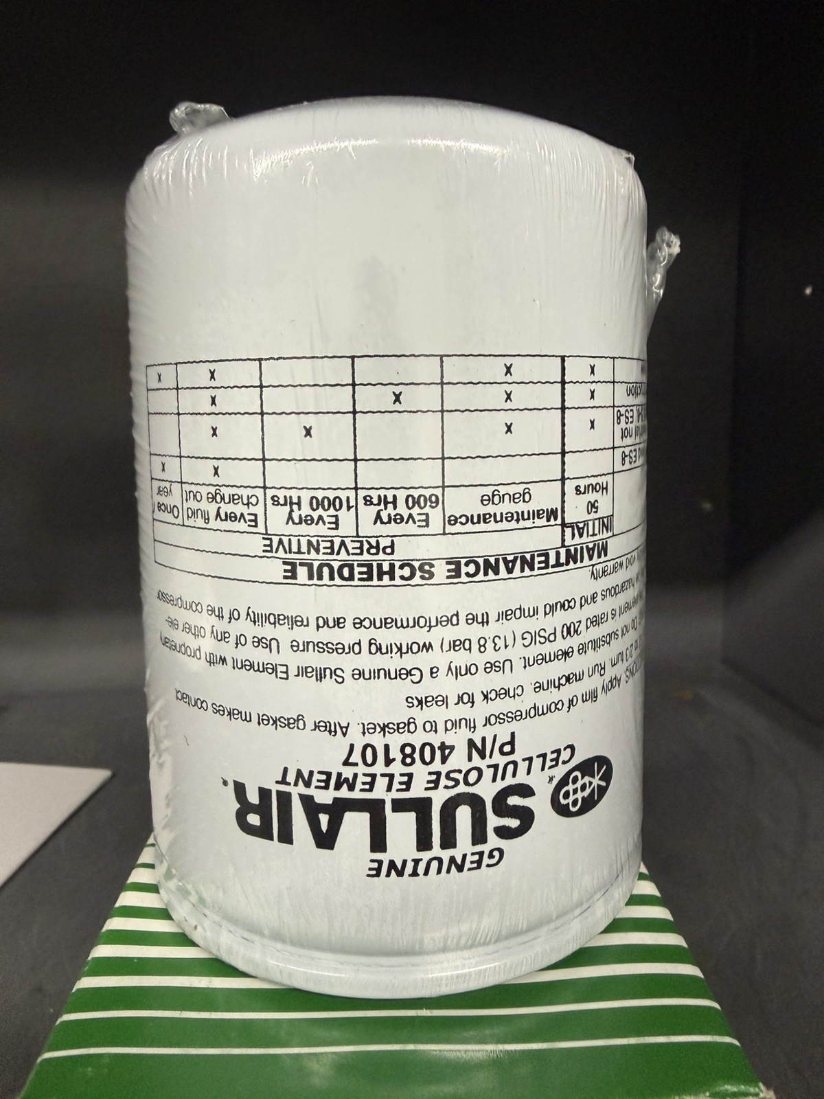 Genuine Sullair Oil Filter Element 408107 New Sealed Air Compressor