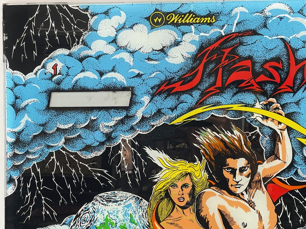 Williams Flash Pinball Machine Game Backglass ORIGINAL