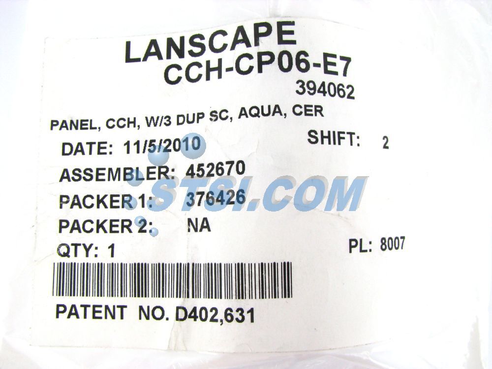 Corning CCH-CP06-E7 Patch Panel, 3 SC Duplex 10Gig Aqua OM3/OM4 Adapters ~STSI