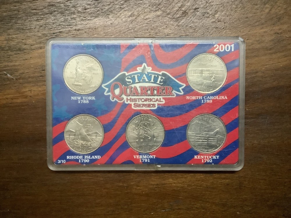 State Quarters Historical Series Case 2001 5 Coins