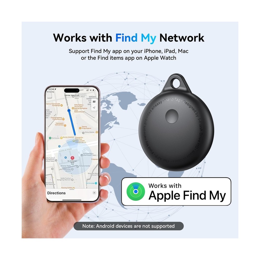 Smart Tags-4 Pack, Smart Bluetooth Tracker Work with Apple Find My, Key Finde...
