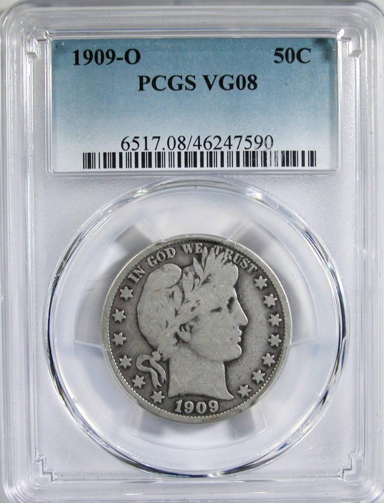 1909-O Barber Half Dollar PCGS VG-8