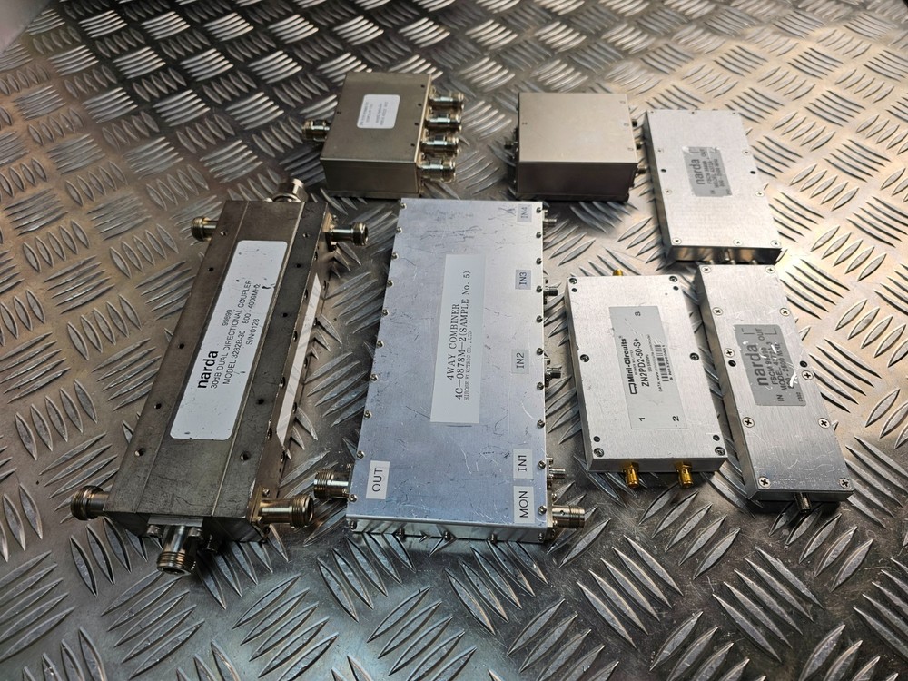 RF Microwave Lot – Narda Couplers, Mini-Circuits Splitter, 4-Way Combiner