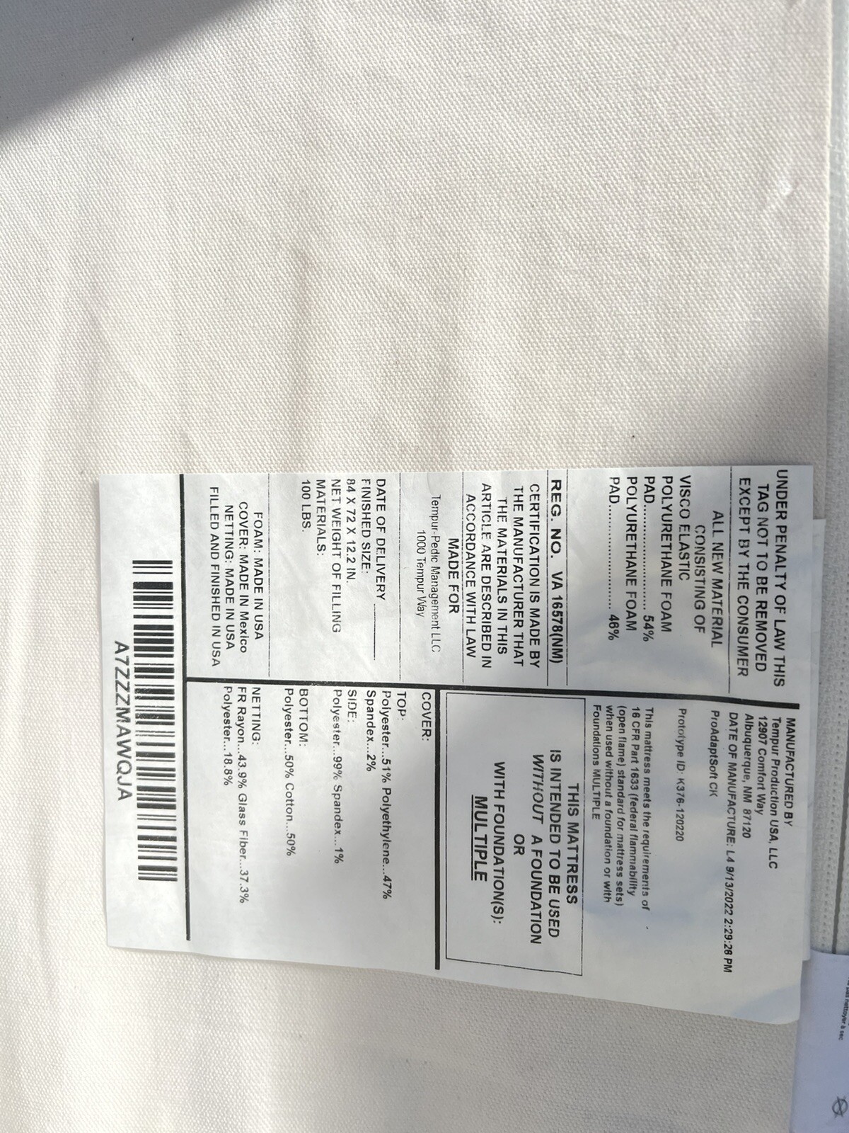 TempurPedic PRO ADAPT SOFT CALIFORNIA KING MATTRESS NEW FAST SHIPPING CLEARANCE