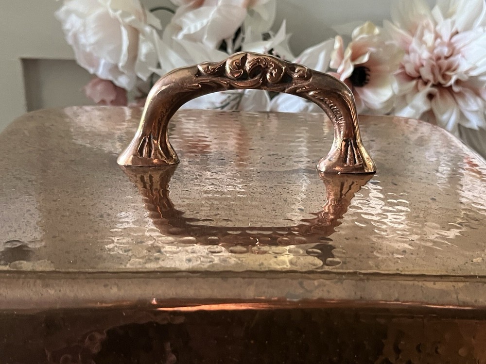 Hammered Copper Large Chafing Dish By Warwick