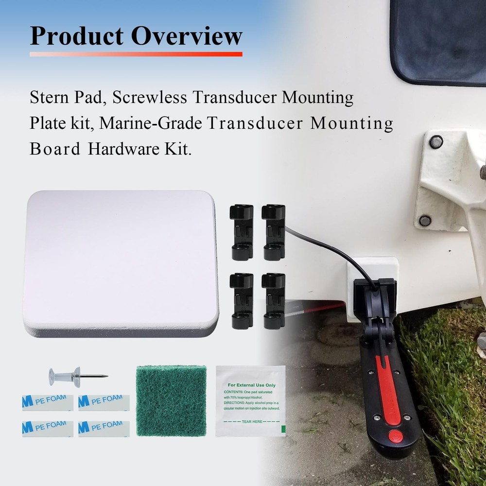 Screwless Transducer Mounting Kit - Standard Size - Black Installation Solution