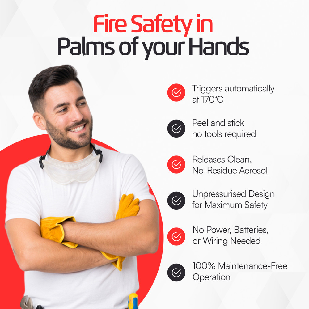 FEROSTICKER Small Automatic Fire Extinguisher for Electric Boxes (Pack of 1)
