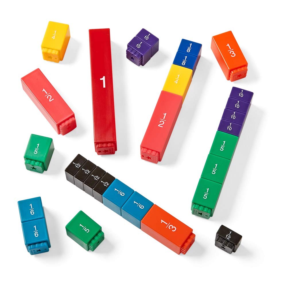 hand2mind Rainbow Fraction Tower Cubes, Equivalency, 0, Multi