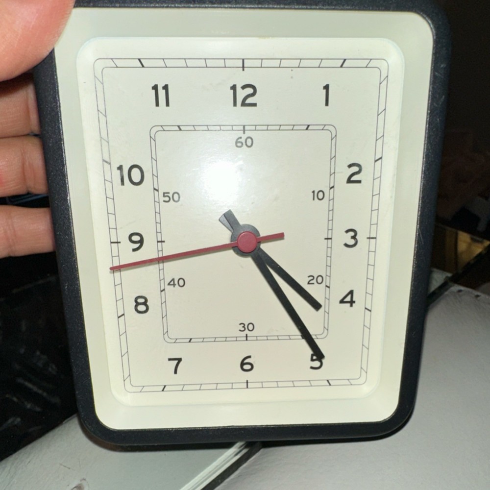 Hearth & Hand with Magnolia Rectangular Black & White Modern Desk Clock Analog