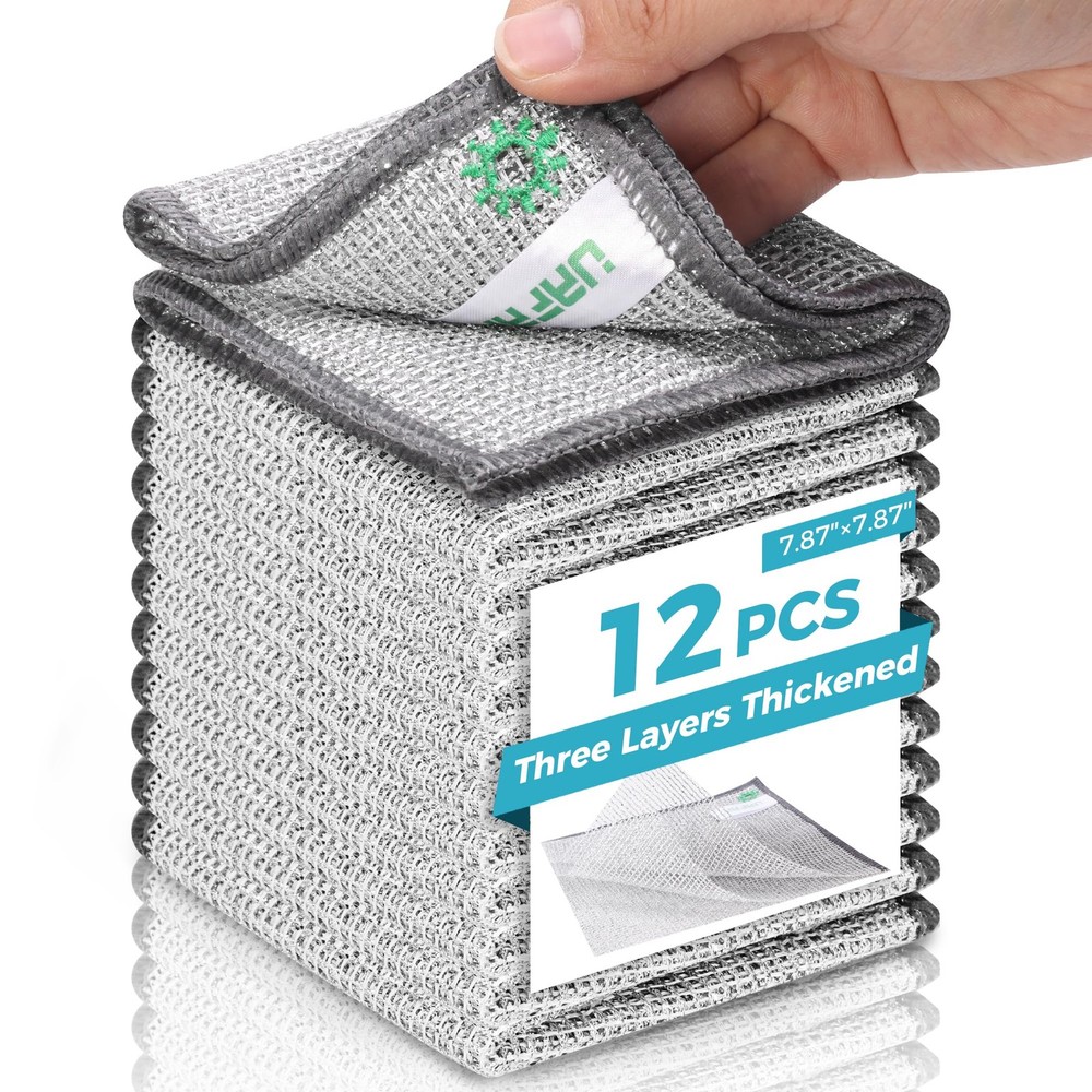UAFAP 12 PCS Non Scratch Wire Dishcloth, Cleans Fast Without Scratching, Stan...