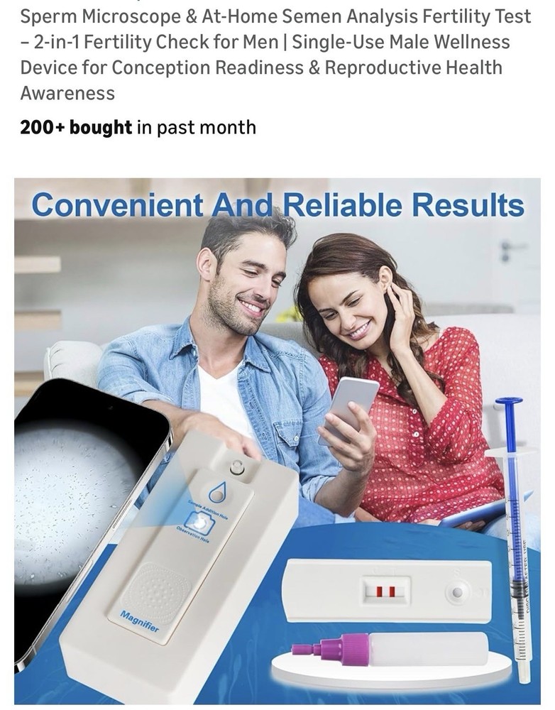 Sperm Concentration Test Kit At-Home Analog Semen Analysis with Cup & Device