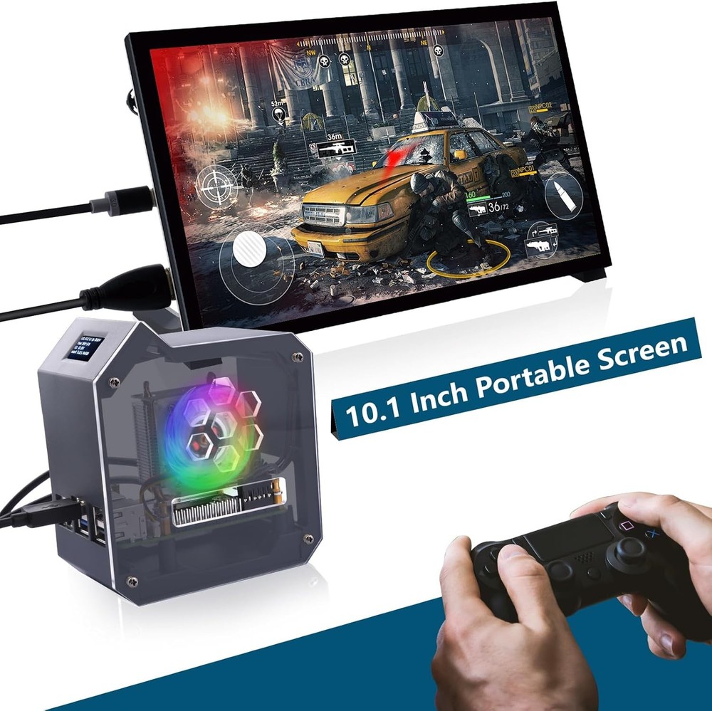 GeeekPi Mini Tower Kit for Raspberry Pi 5, Case with ICE Cooler, black